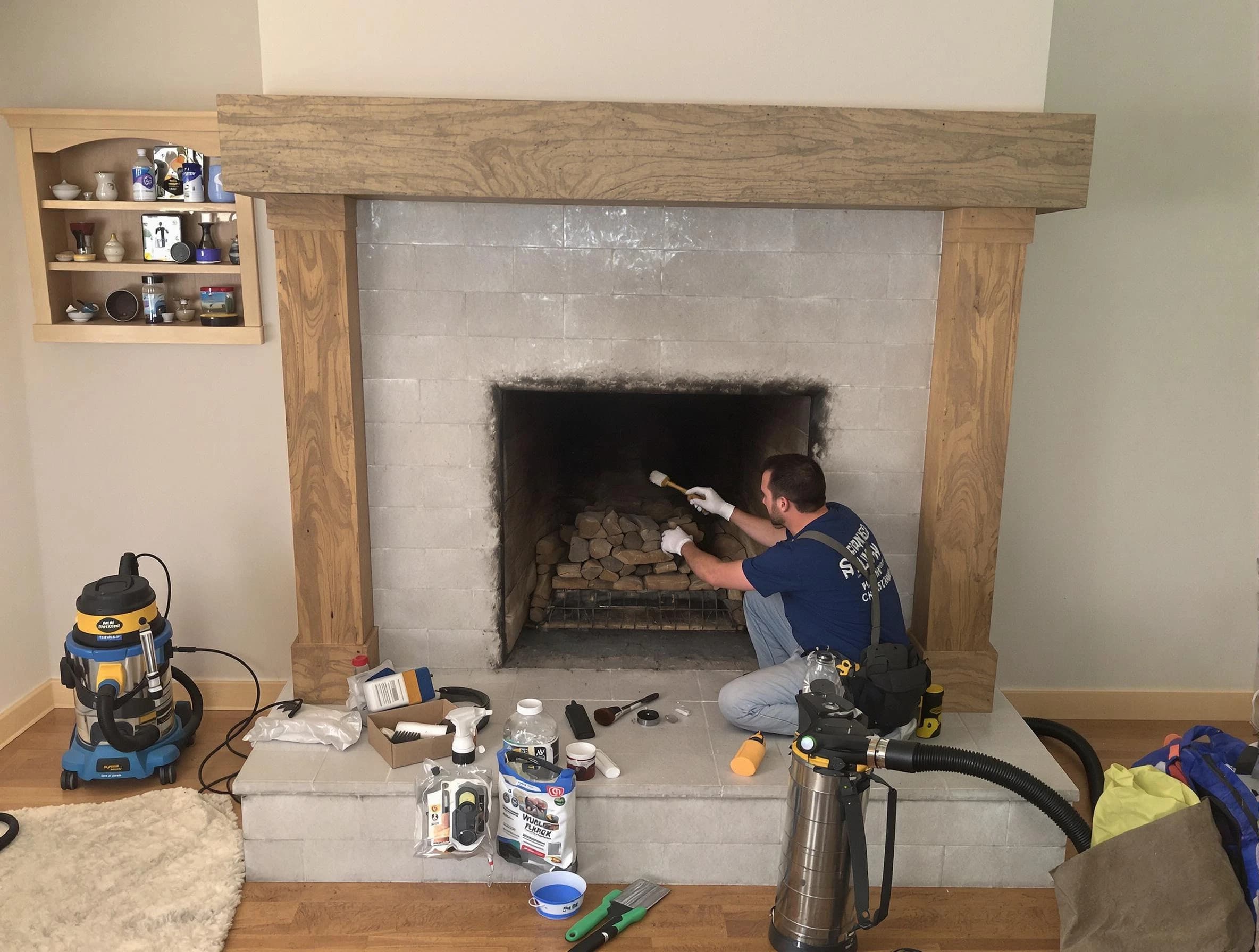Detailed creosote removal process by Hampton Chimney Sweep in Hampton, PA