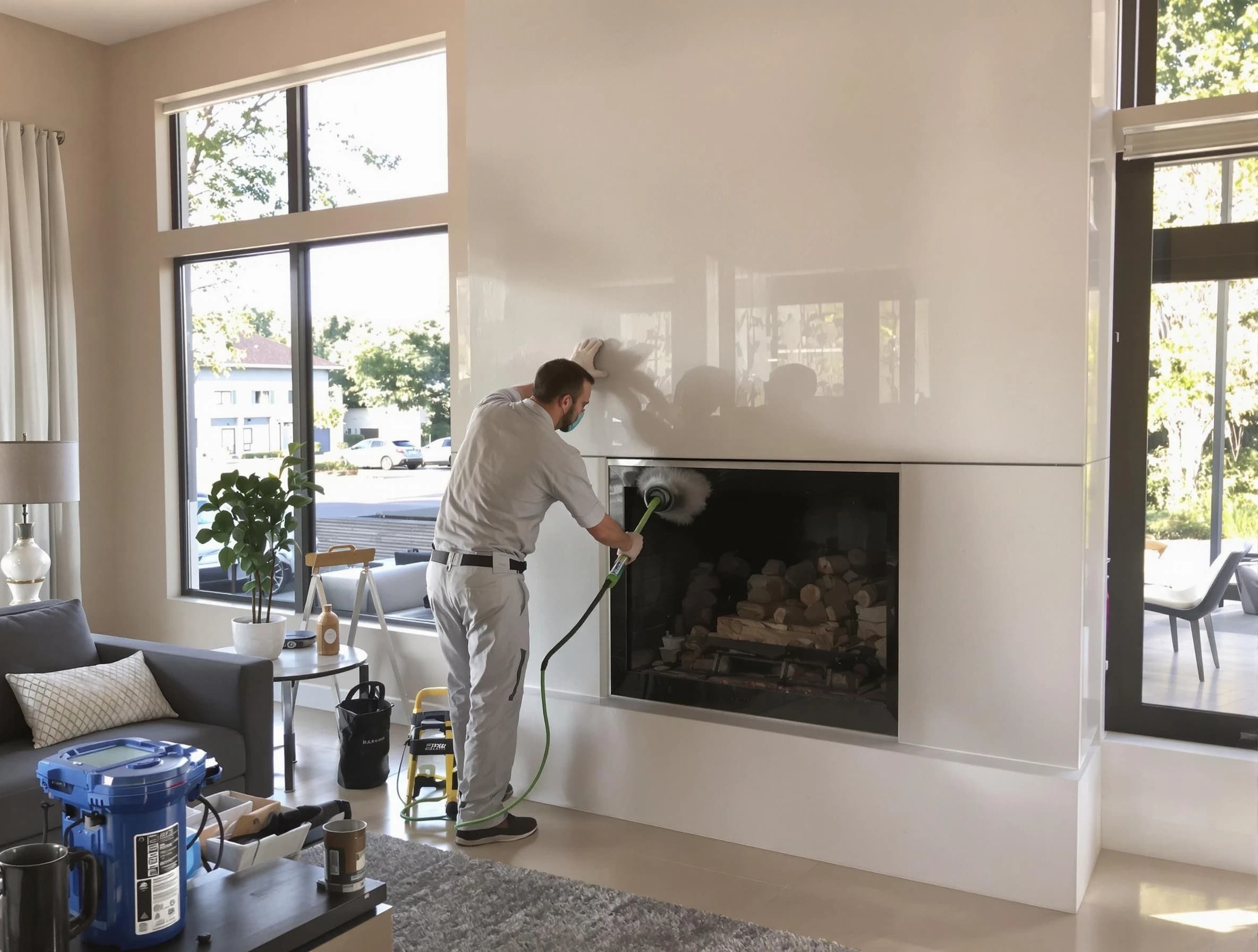 Hampton Chimney Sweep performing thorough soot removal in Hampton, PA