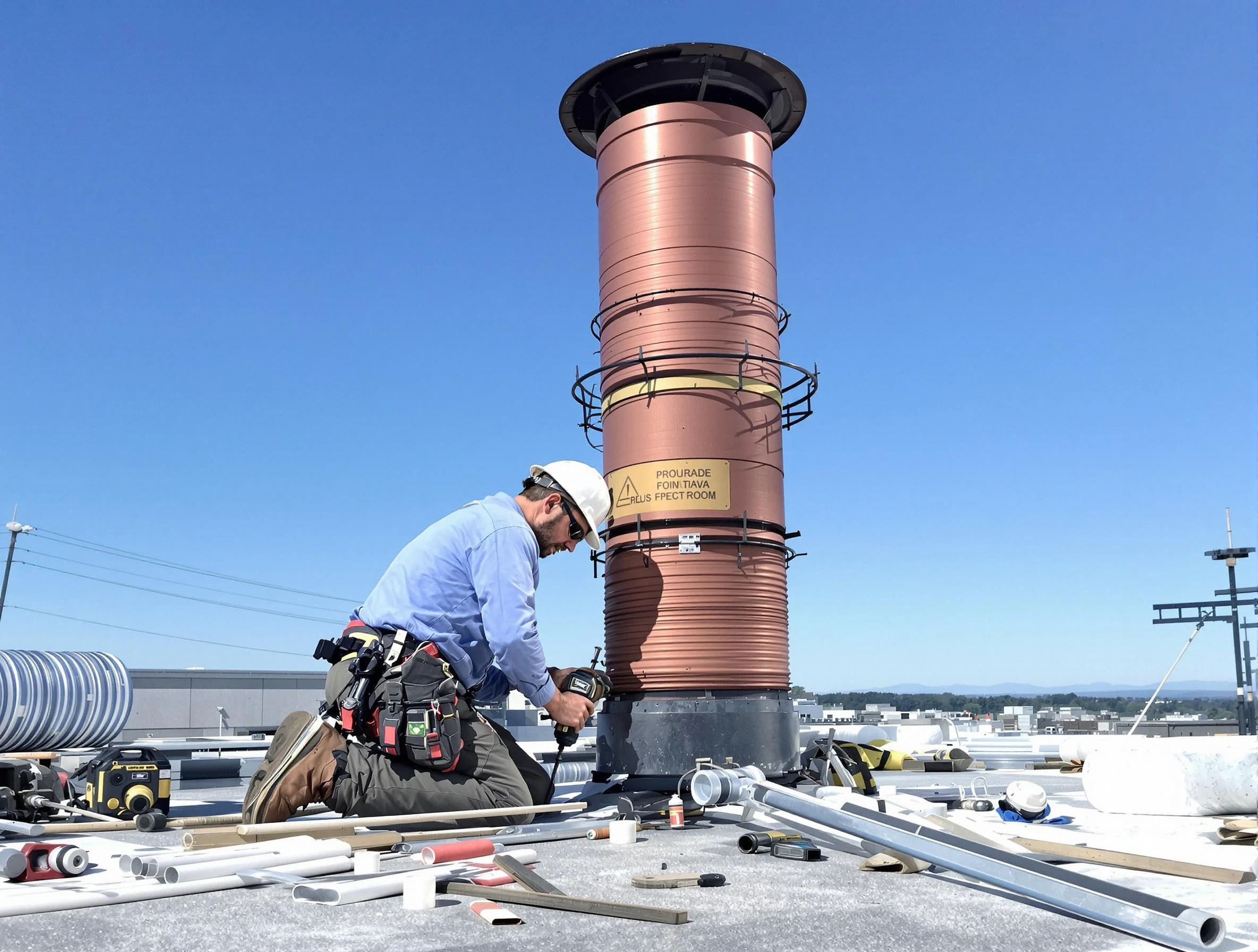 Installed chimney liner by Hampton Chimney Sweep in Hampton, PA