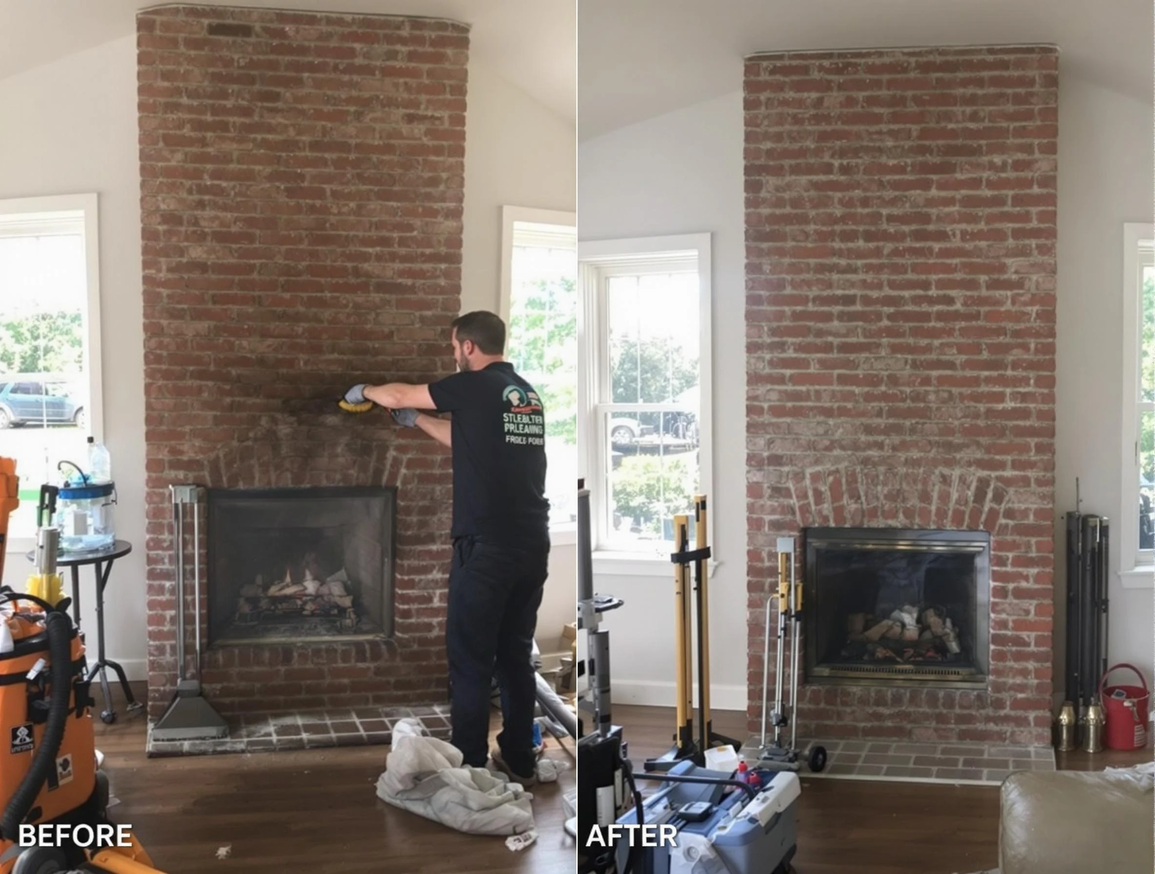Finished chimney sweeping service by Hampton Chimney Sweep in Hampton, PA