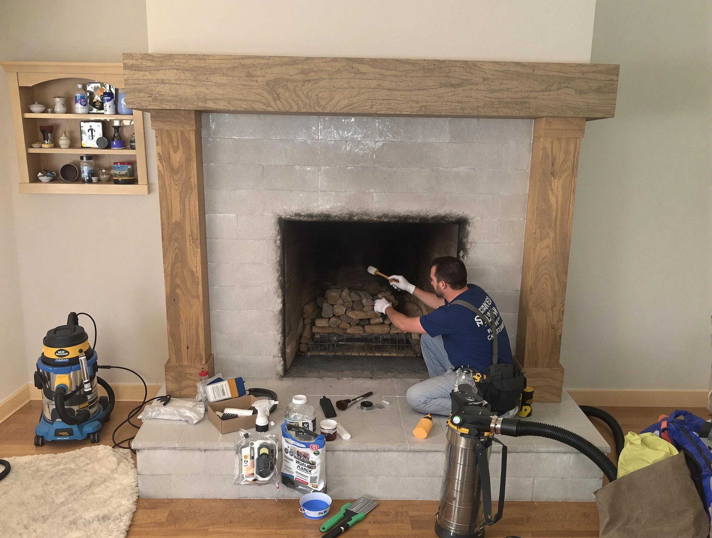 Detailed creosote removal process by Hampton Chimney Sweep in Hampton, PA