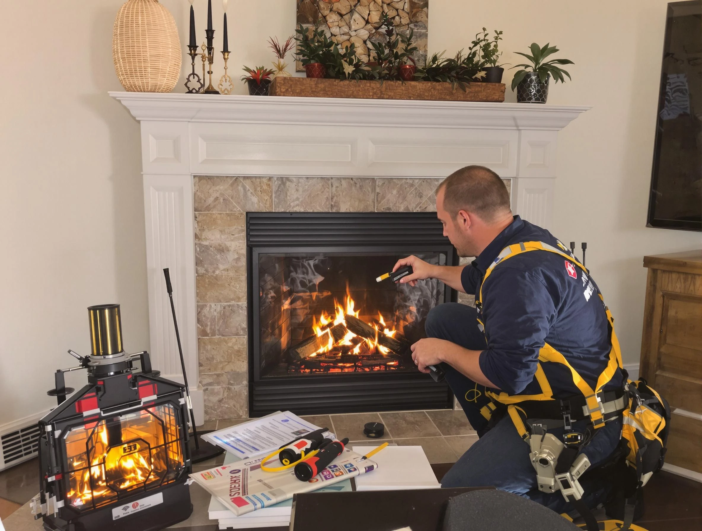 Safety-focused fireplace inspection by Hampton Chimney Sweep in Hampton, PA